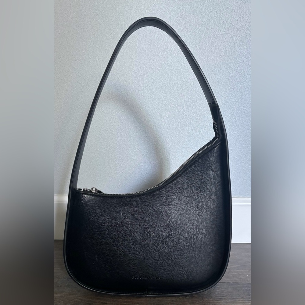Black Faux Leather Shoulder Bag - BCBGMAXAZRIA